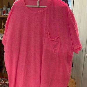 Zenana women’s  hot pink tee shirt 2x